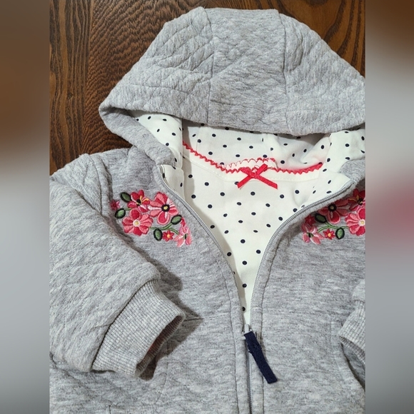 Little Me quilted hooded jacket with onesie and leggings, size 6M - Picture 2 of 5